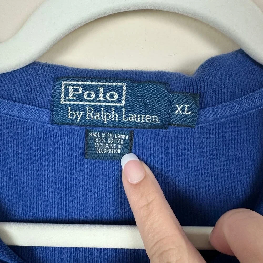 Polo Ralph Lauren Mens Polo Shirt Blue Red Pony XL Classic Preppy Cotton Golf